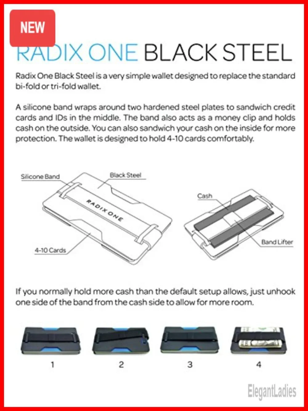RFID Blocking Minimalist Front Pocket Ultra Thin Strong Wallet Money Clip